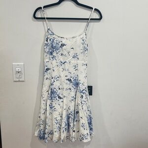 Lulu's Blue and White Floral Dress
